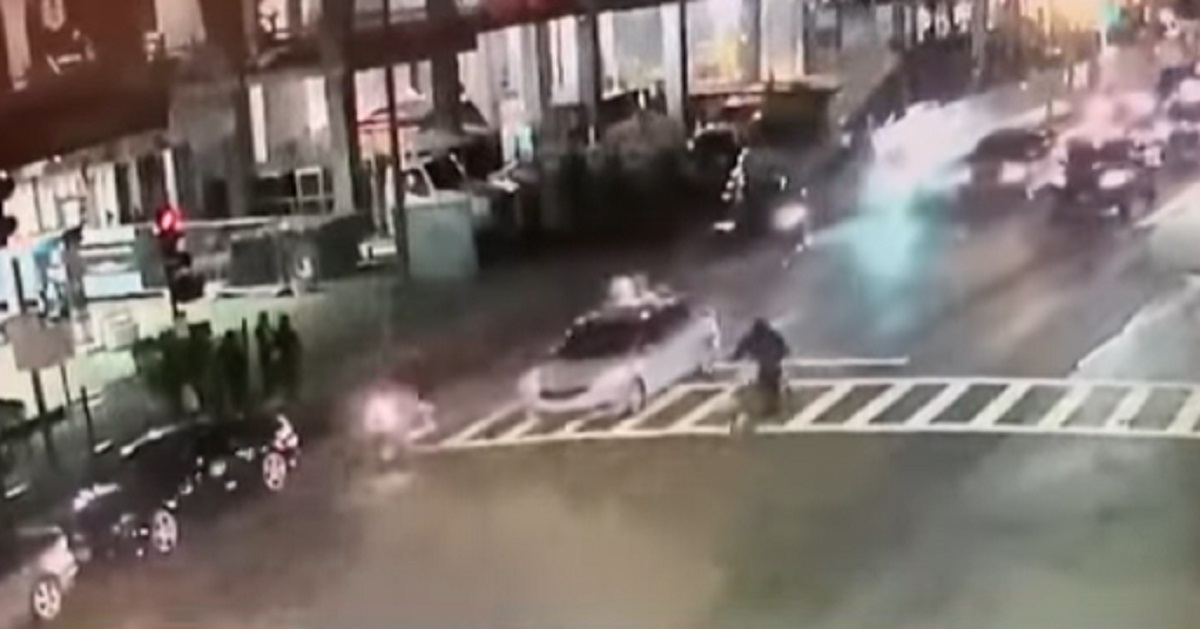 Street video captures part of an attack on a Boston man by a large group of ATV and off-road motorcycle riders.
