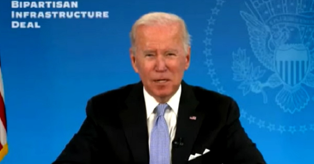 President Joe Biden appears for an interview with WKRC-TV in Cincinnati on Monday.