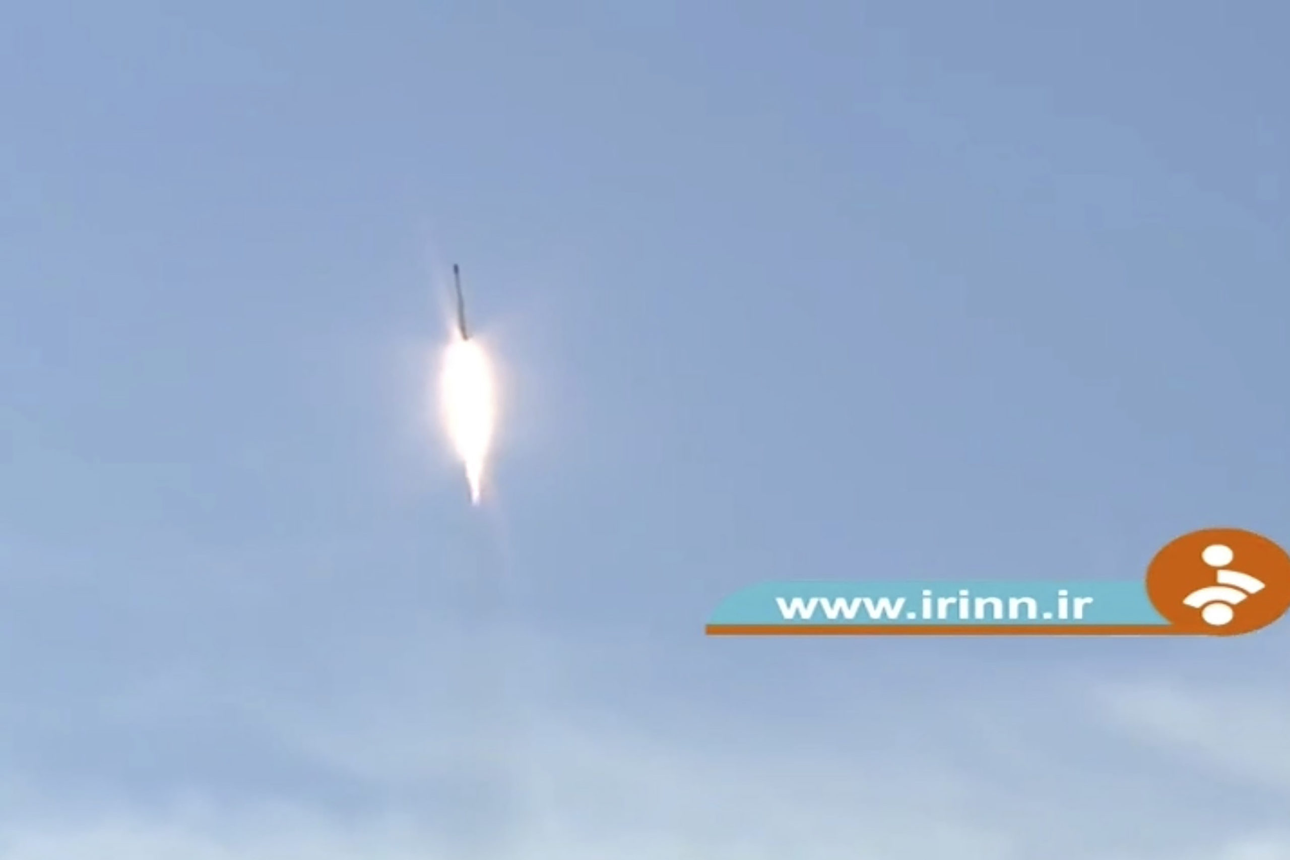 Iran announced Thursday it launched a satellite carrier rocket, seen here in an image taken from video footage aired by Iranian state television.