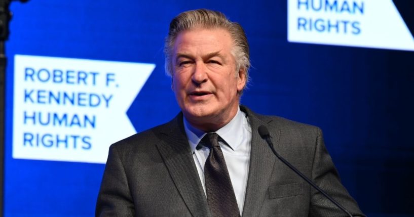 Alec Baldwin speaks onstage during the 2021 Robert F. Kennedy Human Rights Award Gala on Dec. 9 in New York City.