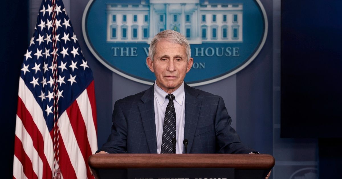 Dr. Anthony Fauci, director of the National Institute of Allergy and Infectious Diseases, speaks during the daily media briefing at the White House on Wednesday in Washington, D.C.
