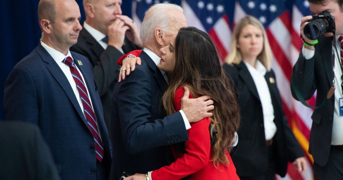 President Joe Biden greets his daughter Ashley Biden after speaking at the National Constitution Center in Philadelphia on July 13.
