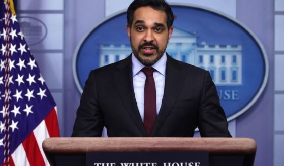Deputy Director of the National Economic Council Bharat Ramamurti , seen at a news briefing in March 2021, was one of the Biden administration officials who reportedly have been meeting with major media representatives in an effort to reshape coverage in Biden's favor.