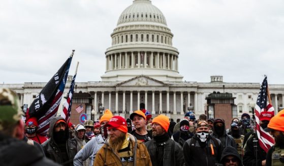 Pro-Trump protesters gather in front of the U.S. Capitol Building on Jan. 6 in Washington, D.C.
