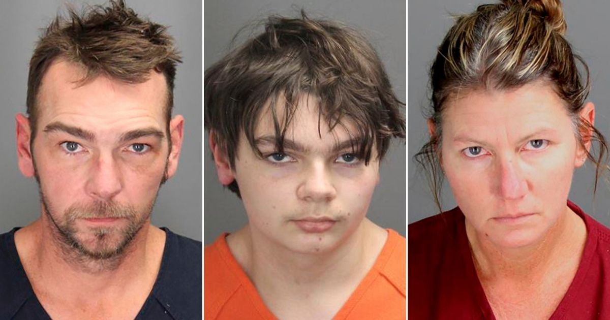 James, left, and Jennifer Crumbley, right, are facing charges along with their son, Ethan, center, in the Nov. 30 shooting at Oxford High School in Michigan in which four people were killed.