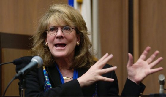 Elizabeth Loftus testifies in a child abuse trial at Middlesex Superior Court on Feb. 3, 2005, in Cambridge, Massachusetts.