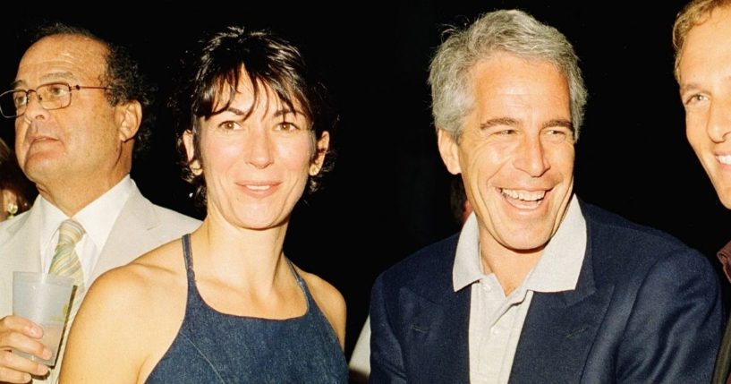 Ghislaine Maxwell and Jeffrey Epstein attend a party in Palm Beach, Florida, on Feb. 12, 2000.