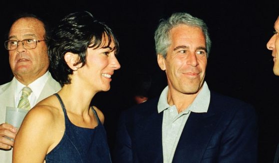 Ghislaine Maxwell and Jeffrey Epstein attend a party in Palm Beach, Florida, on Feb. 12, 2000.