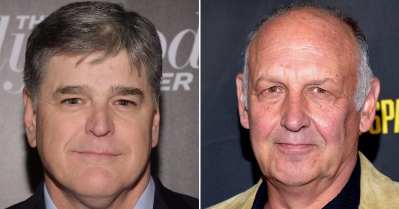 Filmmaker Nick Searcy, right, told Fox News' Sean Hannity that he made 'Capitol Punishment' to tell the whole true story of what happened in Washington, DC on January 6.