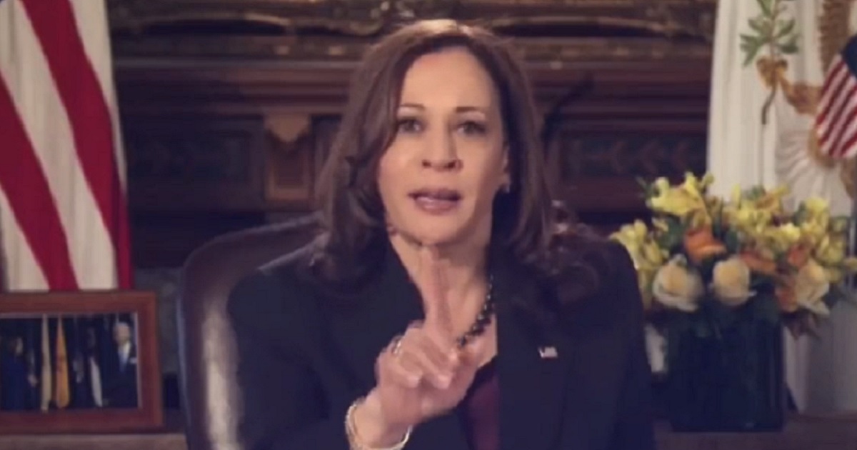 Vice President Kamala Harris waves a finger in anger during an interview Friday.