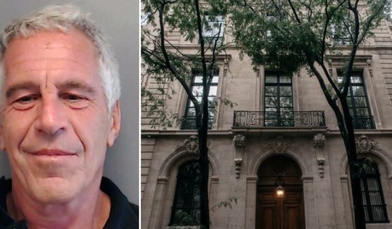 Jeffrey Epstein poses for a sex offender mugshot after being charged with procuring a minor for prostitution on July 25, 2013, in Florida. Jeffrey Epstein's residence in Manhattan is seen on July 18, 2019, in New York City.