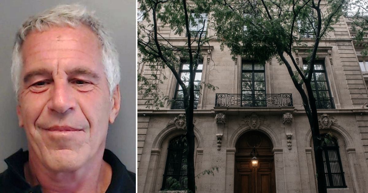 Jeffrey Epstein poses for a sex offender mugshot after being charged with procuring a minor for prostitution on July 25, 2013, in Florida. Jeffrey Epstein's residence in Manhattan is seen on July 18, 2019, in New York City.