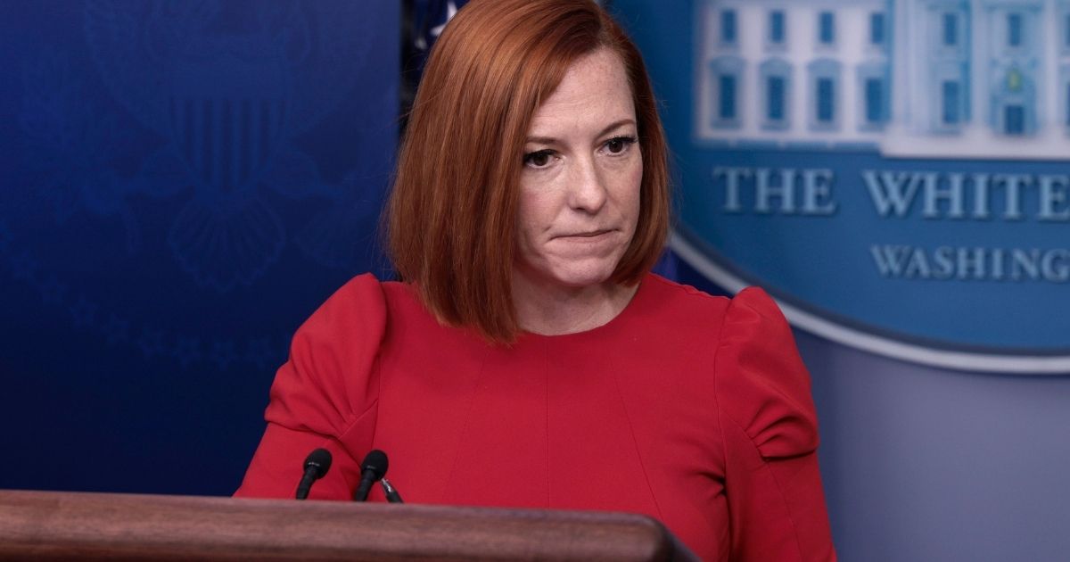 White House press secretary Jen Psaki listens to a question during a daily news briefing at the White House on Friday in Washington, D.C.