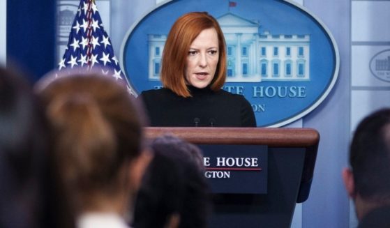 White House press secretary Jen Psaki speaks during the daily media briefing at the White House on Monday in Washington, D.C.