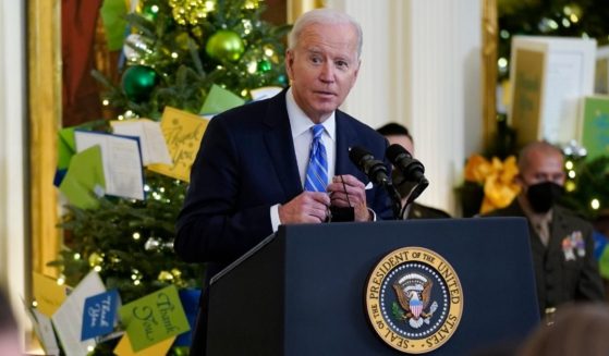 President Joe Biden speaks during a Medal of Honor ceremony in the East Room of the White House on Thursday in Washington, D.C.