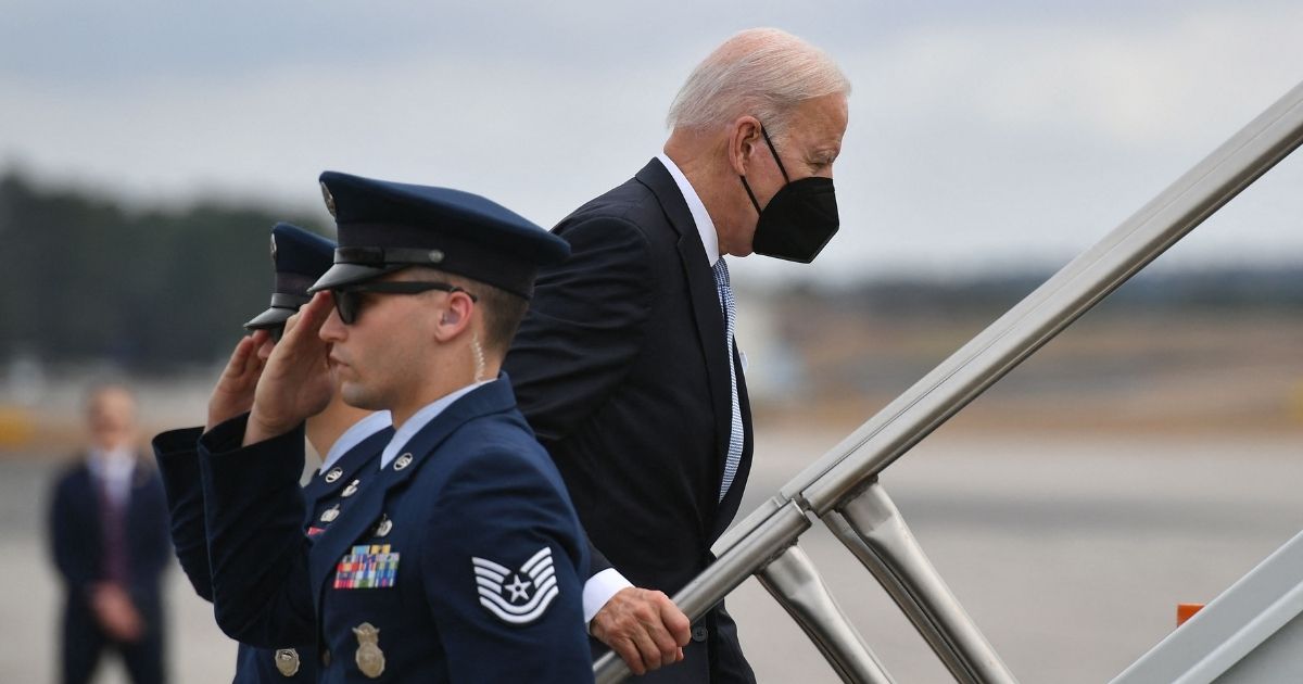 President Joe Biden boards Air Force One at Columbia Metropolitan Airport in West Columbia, South Carolina, on Friday.