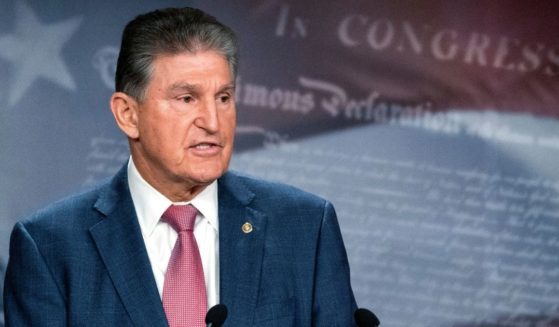 Democratic Sen. Joe Manchin of West Virginia speaks with reporters during a news conference on Capitol Hill on Nov. 1 in Washington.