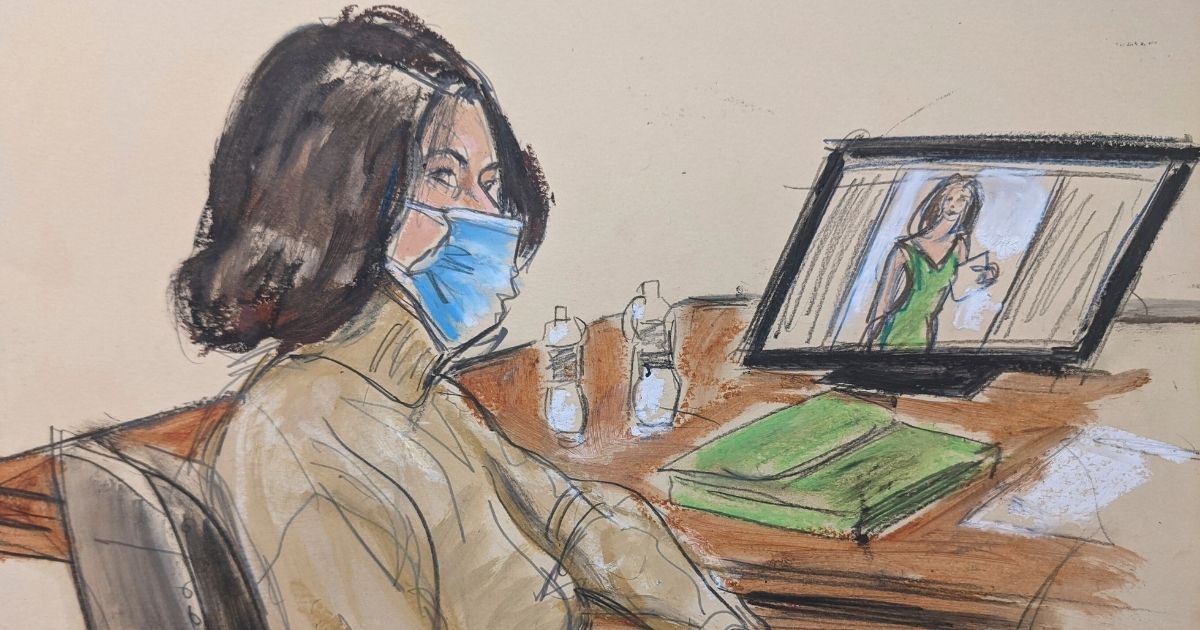 In this courtroom sketch, Ghislaine Maxwell is seated at the defense table while watching testimony of witnesses during her trial on Tuesday in New York.