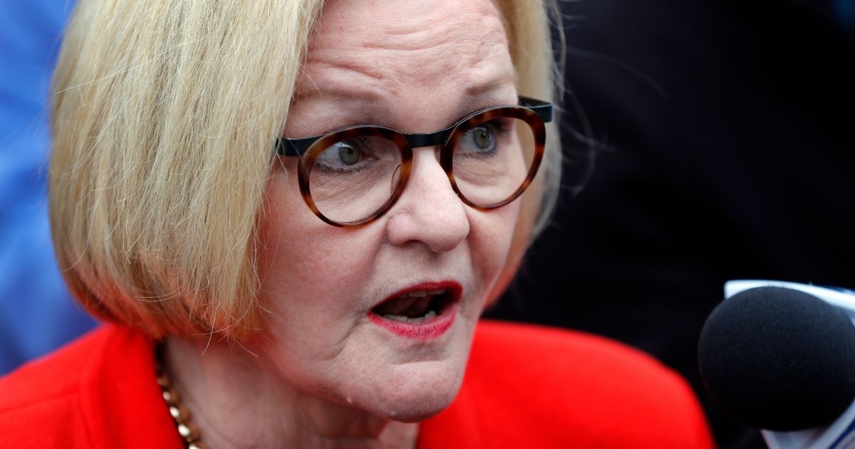 Then-Sen. Claire McCaskill of Missouri speaks during a campaign stop in St. Louis on Nov. 5, 2019.