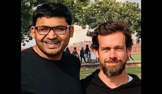 New Twitter CEO Parag Agrawal posts an image of himself with former Twitter CEO and co-founder Jack Dorsey on Tuesday.