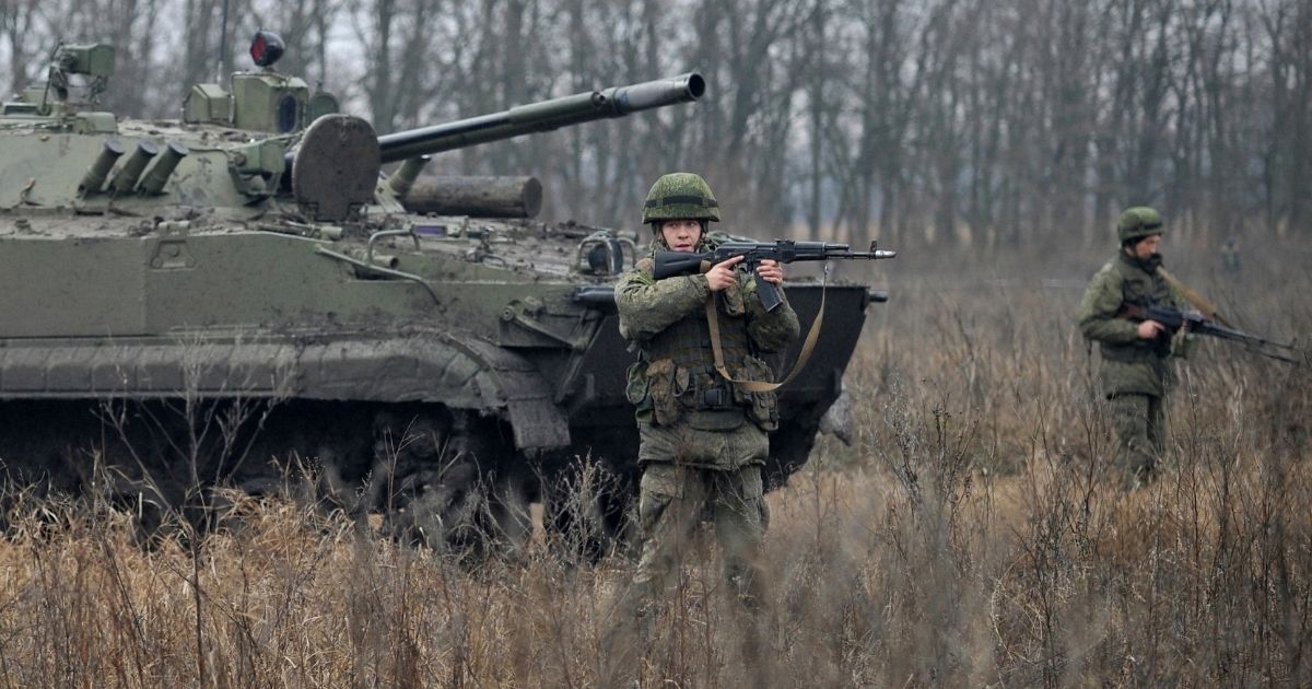 On Friday, Russian troops perform firing drills in the Rostov region of southern Russia.