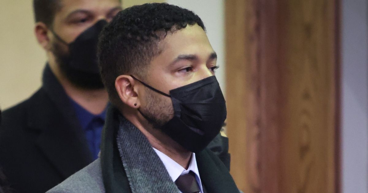 Former "Empire" actor Jussie Smollett leaves the Leighton Criminal Courts Building in Chicago after being found guilty of five of the six counts against him on Thursday.