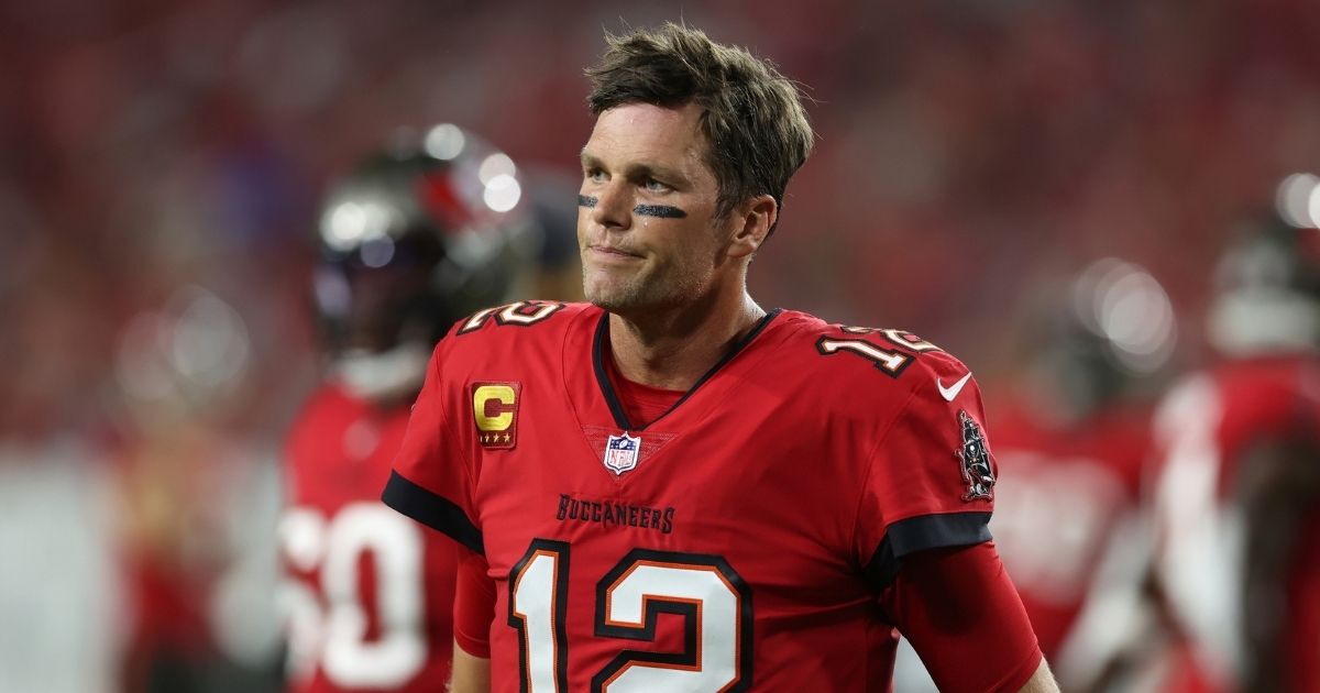 Tampa Bay Buccaneers quarterback Tom Brady is shown before an NFL football game against the New Orleans Saints on Sunday in Tampa, Florida.