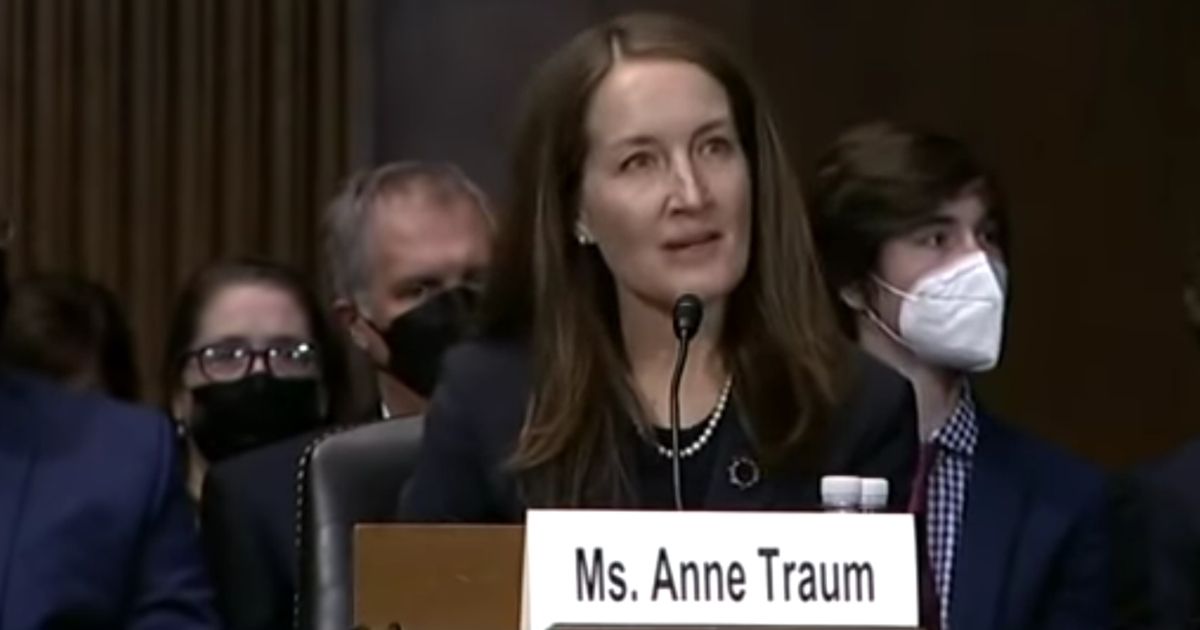 Law professor Anne Traum responds to questioning during a Senate Judiciary Committee hearing Wednesday regarding her nomination to serve as a federal district court judge.