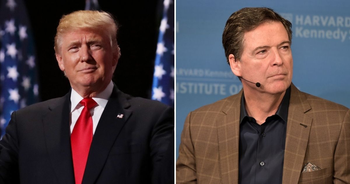 Former President Donald Trump, left, argued that firing former FBI Director James Comey in the spring of 2017 likely saved his presidency.