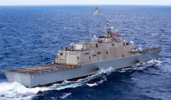 The Freedom-variant littoral combat ship USS Milwaukee transits the Atlantic Ocean on Dec 16.