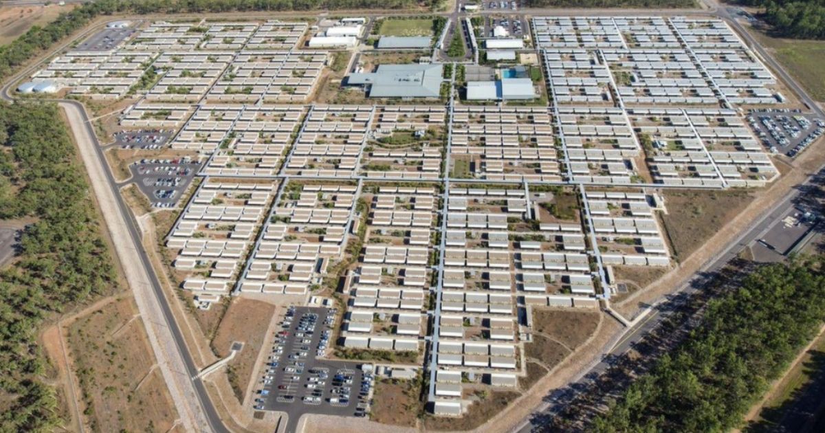 Overhead view of the Howard Springs COVID-19 quarantine facility in Darwin, Australia.
