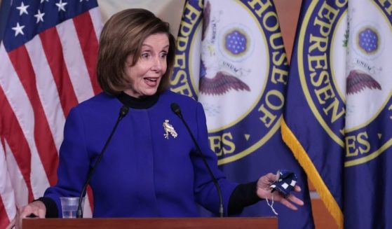 House Speaker Nancy Pelosi addresses reporters at a news conference on Thursday in the Capitol.
