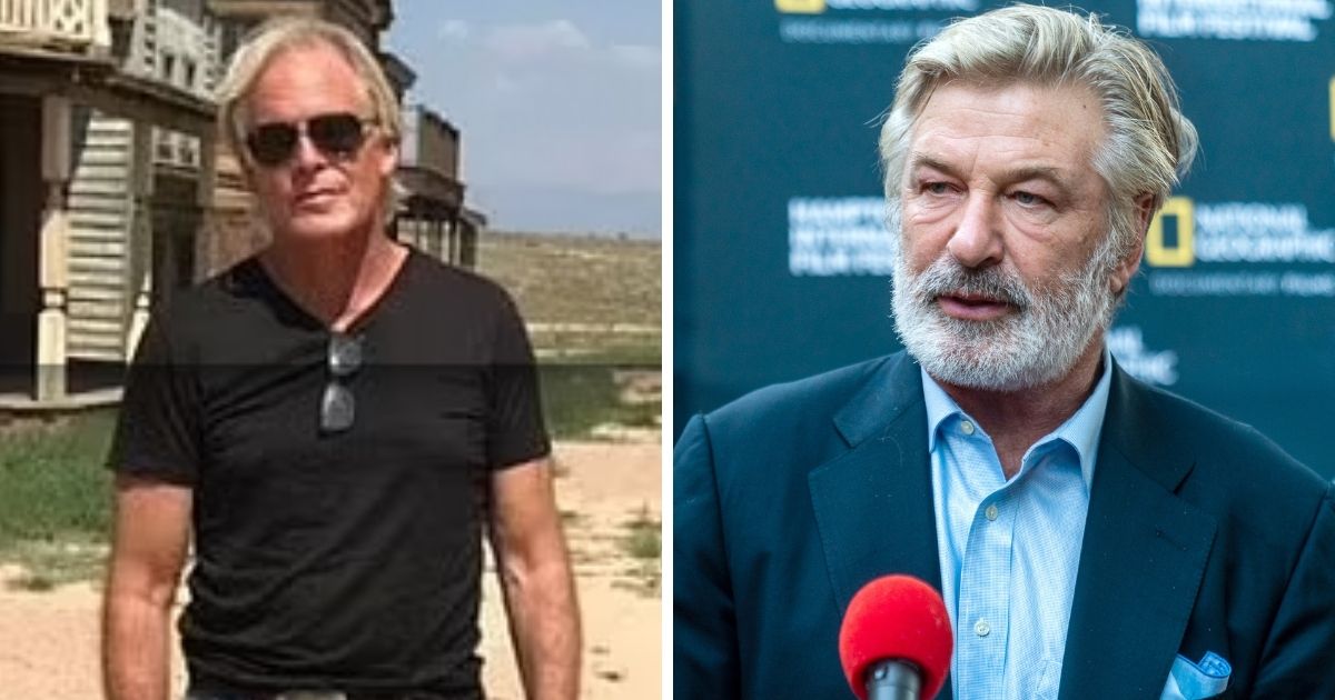 David Halls, assistant director for the film "Rust," left; and actor Alec Baldwin, right.