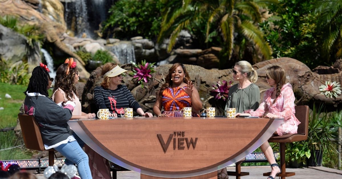 From left, hosts Whoopi Goldberg, Sunny Hostin, Joy Behar, guest/former host Sherri Shepherd, Sara Haines and Jedediah Bila are shown on ABC TV's 'The View' on March 7, 2017, in Lake Buena Vista, Florida.