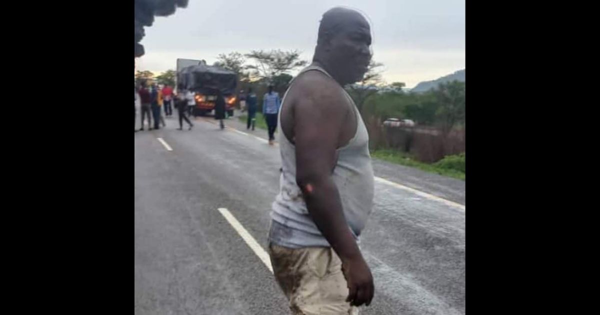 Sirizani Butau of Kadoma, Zimbabwe, is seen after rescuing several people from a fiery crash.