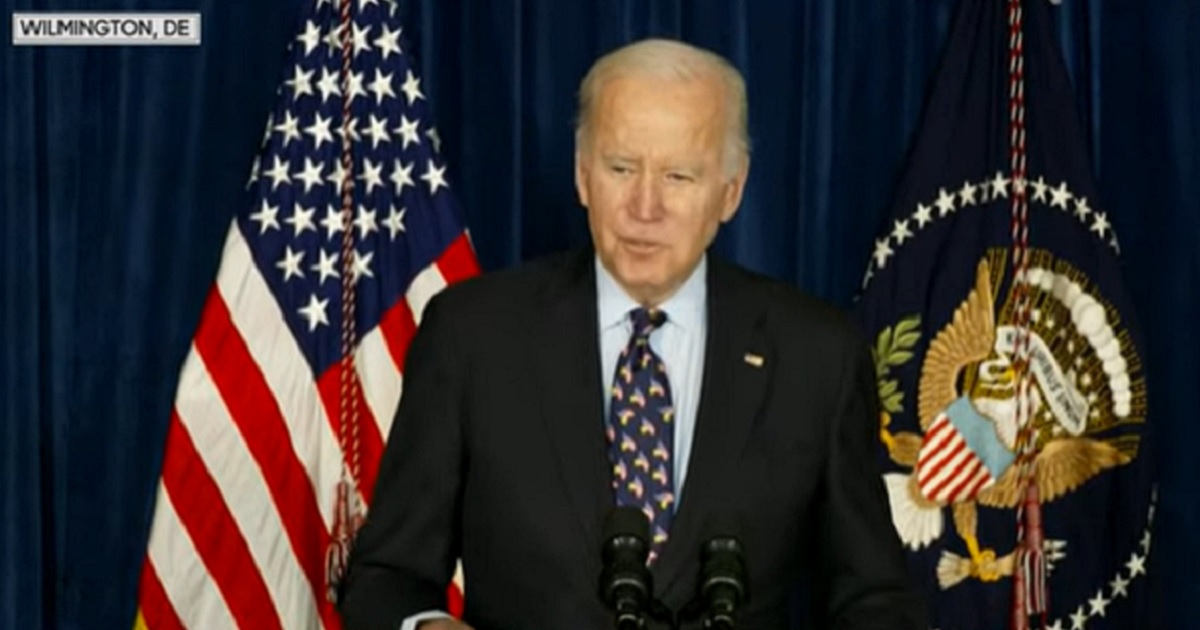 President Joe Biden speaks at a news conference Saturday from his Wilmington, Delaware, home.