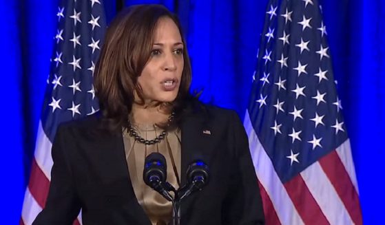 Vice President Kamala Harris speaks Tuesday at a Democratic National Committee event in Washington.