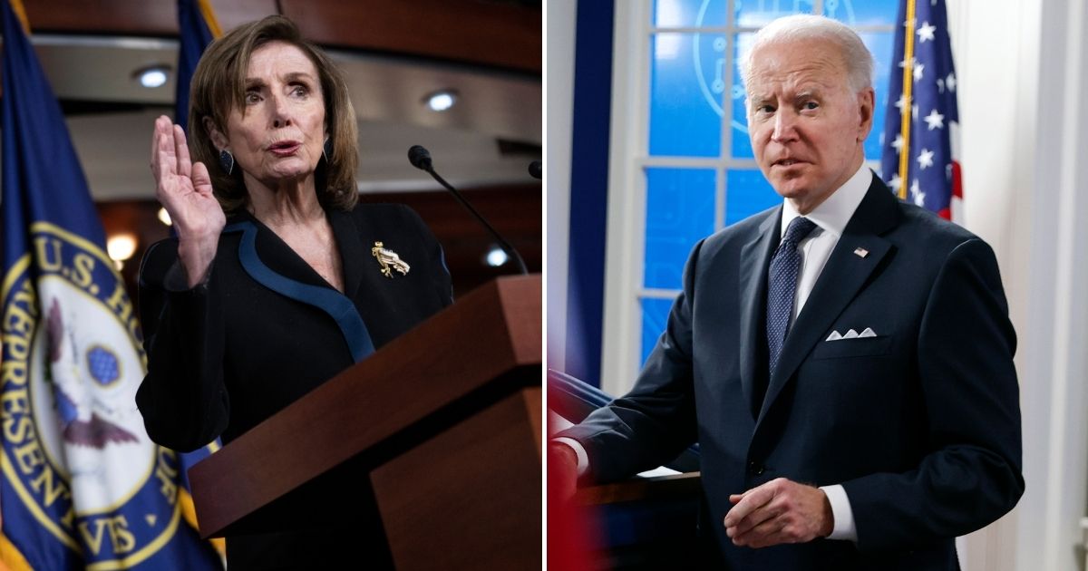 This week, President Joe Biden, right, attempted to cast doubt on the integrity of the 2022 midterms, employing a tactic Democrats like House Speaker Nancy Pelosi have been using for years.