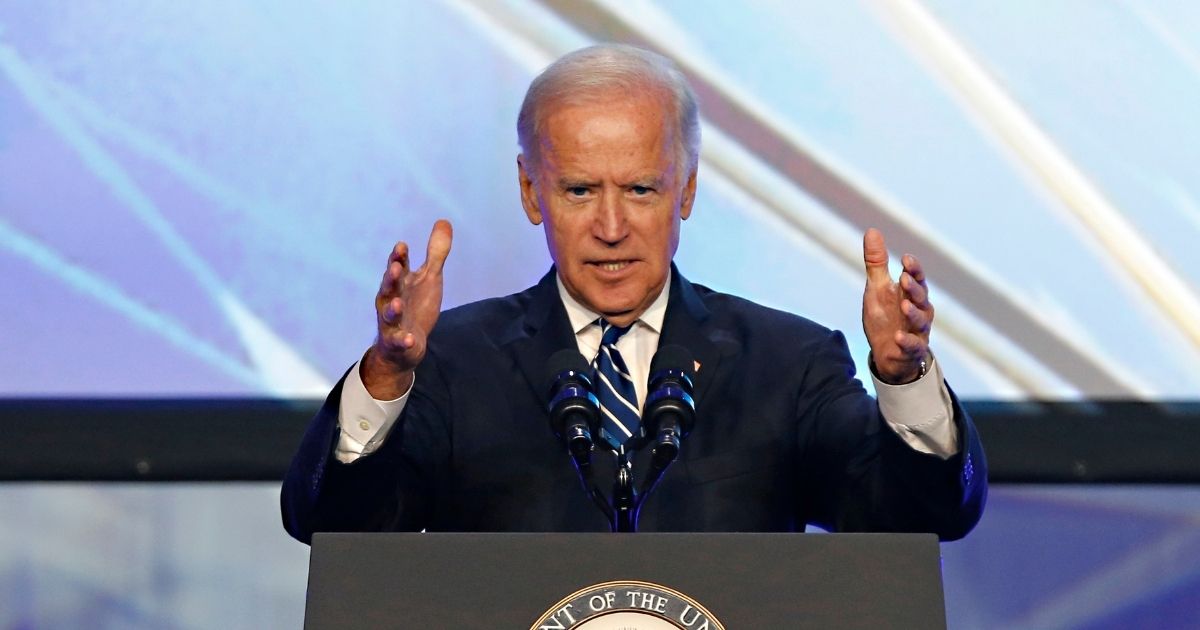 Joe Biden is seen speaking at the Solar Power International Trade Show in California in this file photo from September 2015, when Biden was vice president. The House Oversight Committee is looking into the Biden administration's recent approval of a $500 million federal loan to a solar energy company co-owned by a major Biden donor.