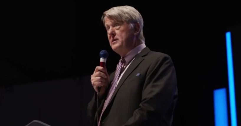 American author and speaker Floyd Brown speaks at the "Reawaken America" conference in April 2021.