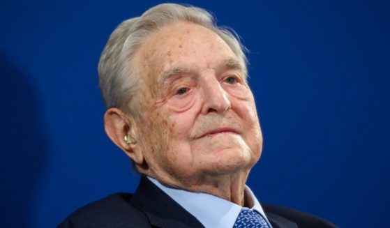 Left-wing mega-donor George Soros looks on after having delivered a speech on the sidelines of the World Economic Forum's annual meeting in Davos, Switzerland, on Jan. 23, 2020.