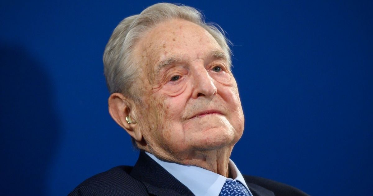 Left-wing mega-donor George Soros looks on after having delivered a speech on the sidelines of the World Economic Forum's annual meeting in Davos, Switzerland, on Jan. 23, 2020.