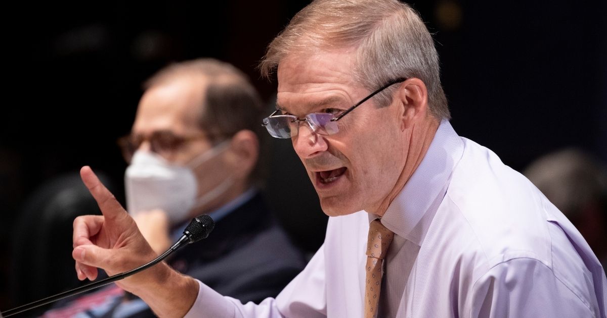 Republican Rep. Jim Jordan of Ohio speaks beside House Judiciary Committee Chairman Jerry Nadler of New York during a Judiciary Committee hearing at the Capitol in Washington on Oct. 21.