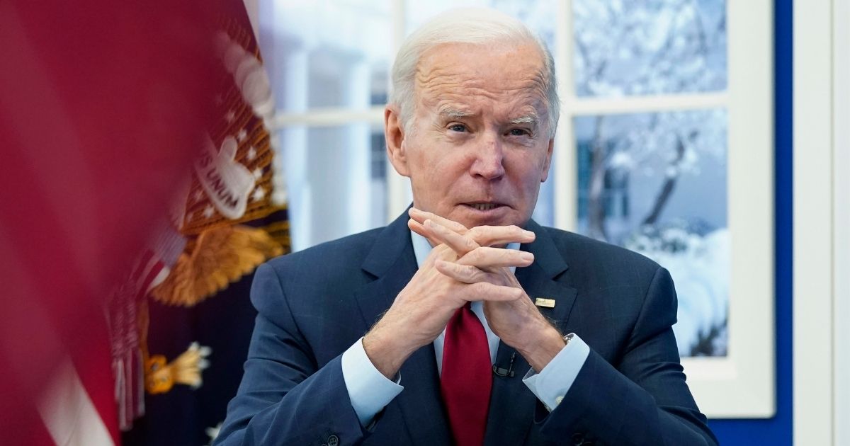President Joe Biden speaks as he meets with the White House COVID-19 Response Team on the latest developments related to the omicron variant in the South Court Auditorium in the Eisenhower Executive Office Building on the White House Campus in Washington on Tuesday.