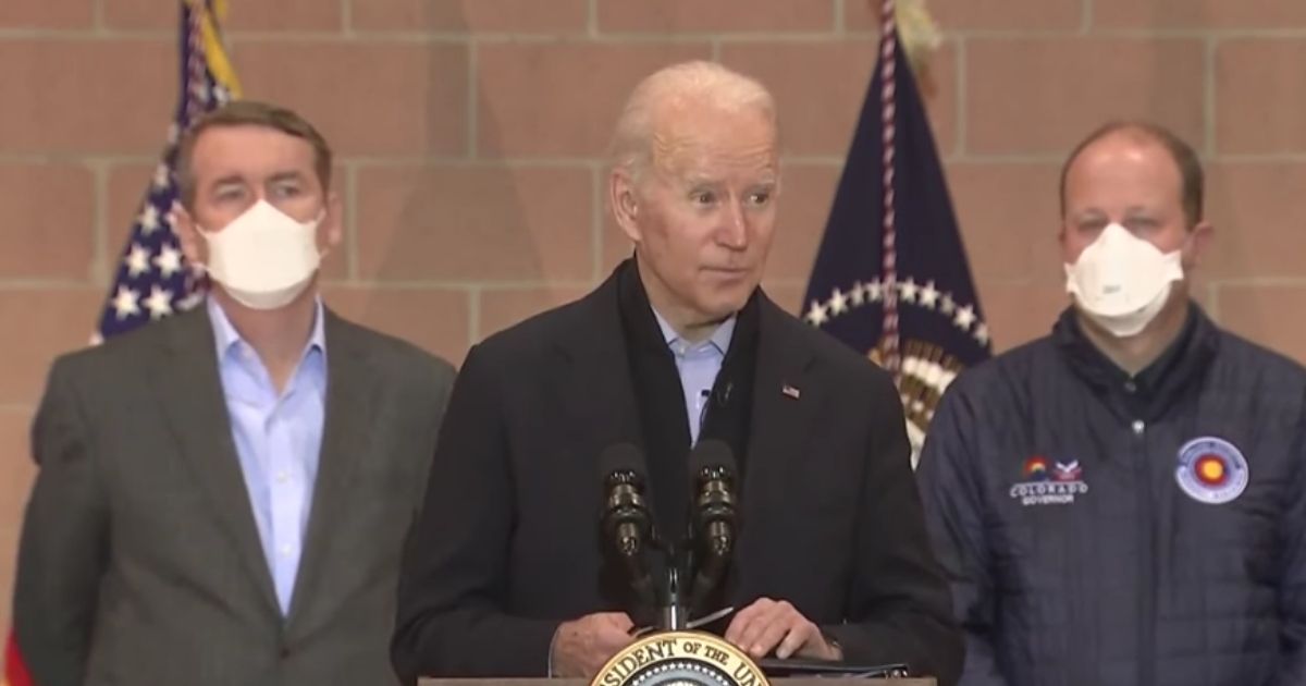 President Joe Biden addresses victims of Colorado's wildfire Friday.