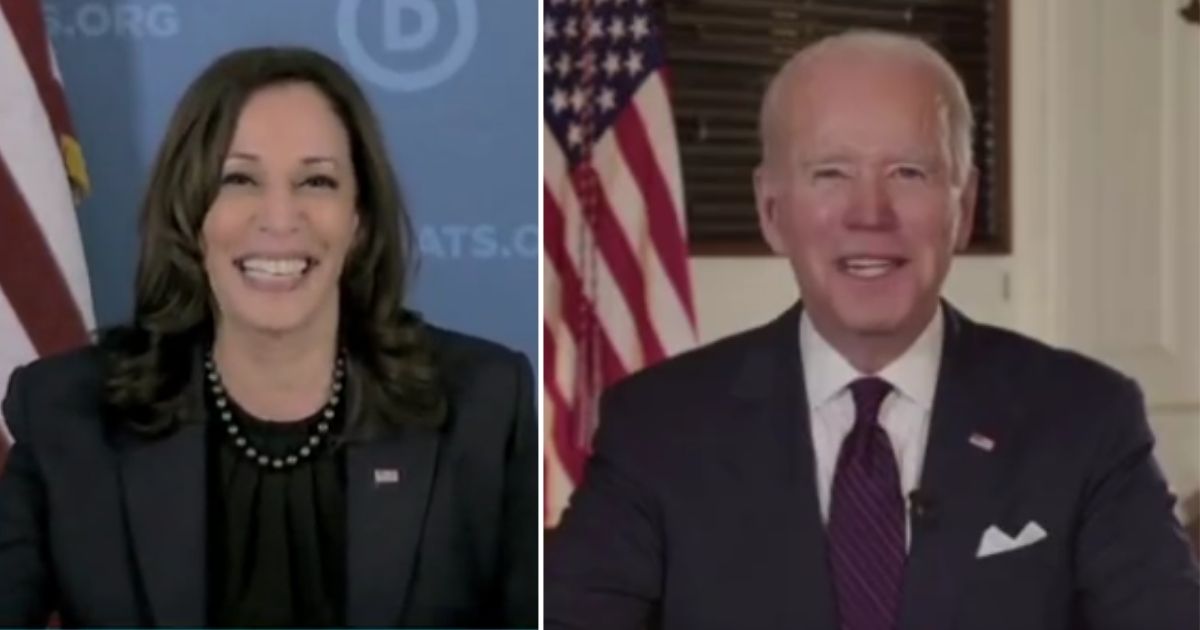President Joe Biden piled on the praise for Vice President Kamala Harris during a Democratic National Committee event celebrating the one-year anniversary of their inauguration.
