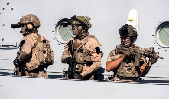 Cypriot Navy special forces and US Navy SEALS take part in a joint US-Cyprus rescue exercise in the port of the southern Cypriot port city of Limassol on Sept. 10.