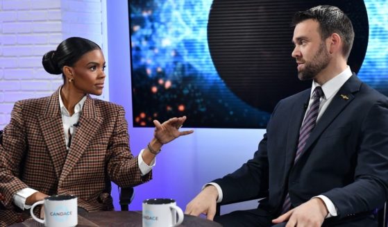 Candace Owens and Jack Posobiec are seen on set of "Candace" on Monday in Nashville.