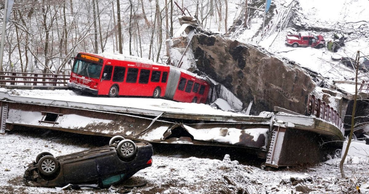 The Fern Hollow Bridge in Pittsburgh collapsed Friday morning, injuring 10 people. A 2019 television news report revealed that billions of Pennsylvania's tax dollars intended for road and bridge repair had been diverted to other expenses for years.