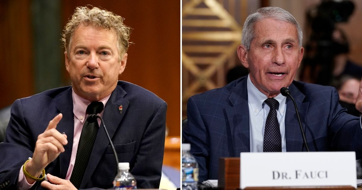 Republican Sen. Rand Paul of Kentucky, left, said he believes if Republicans retake the House and Senate majority in the 2022 midterms, Dr. Anthony Fauci will choose to retire.